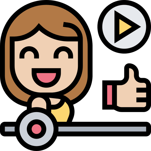 Influencer video player woman influencer icon Influencer video player woman influencer icon