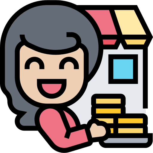 Merchant user woman merchant icon
