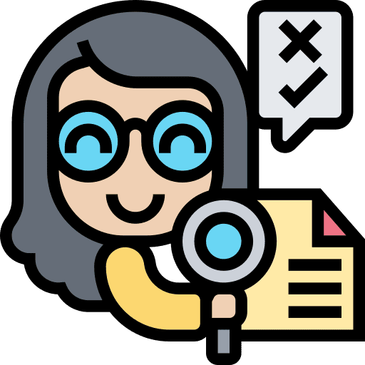 Proofreading woman proofreading correction icon