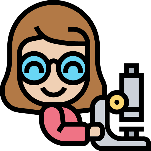 Researcher lab woman professions and jobs icon