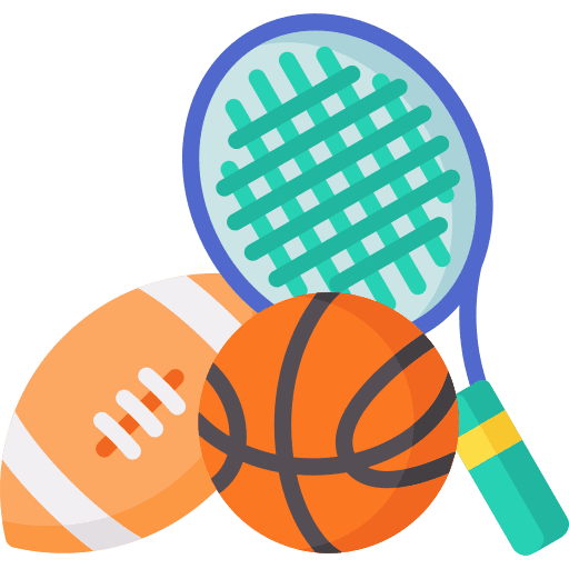 Basketball tennis racket team sport rugby ball icon