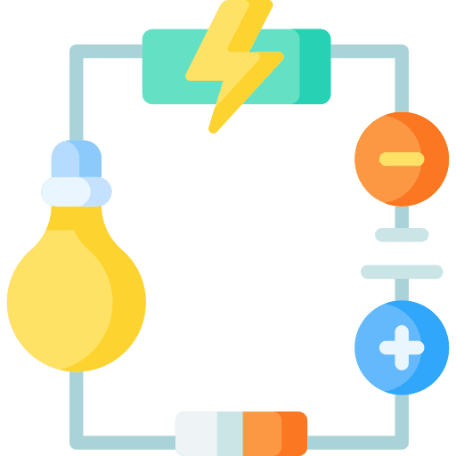 Electricity battery connector education icon