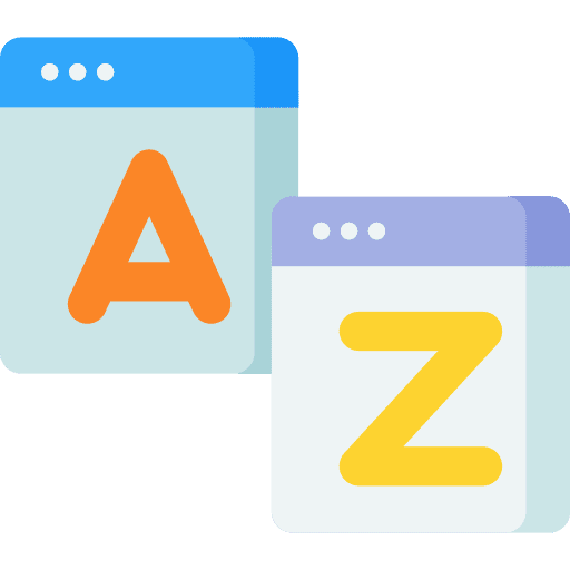 From a to z search web page seo and web icon From a to z search web page seo and web icon