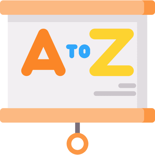 Presentation whiteboard letter from a to z icon Presentation whiteboard letter from a to z icon