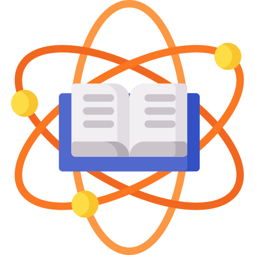 Science electron open book education icon