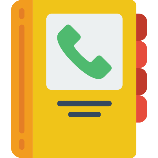 Book contacts numbers book icon