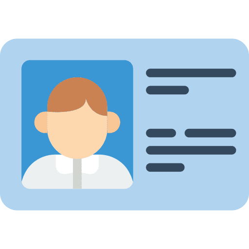 Business card contact about person internship icon