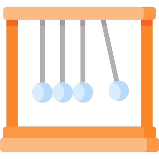 Pendulum newton cradle learning study icon Pendulum newton cradle learning study icon