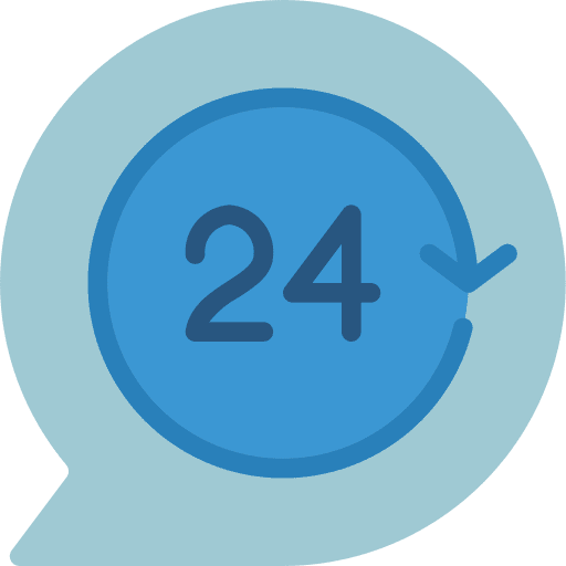 24 hours chat time and date message icon