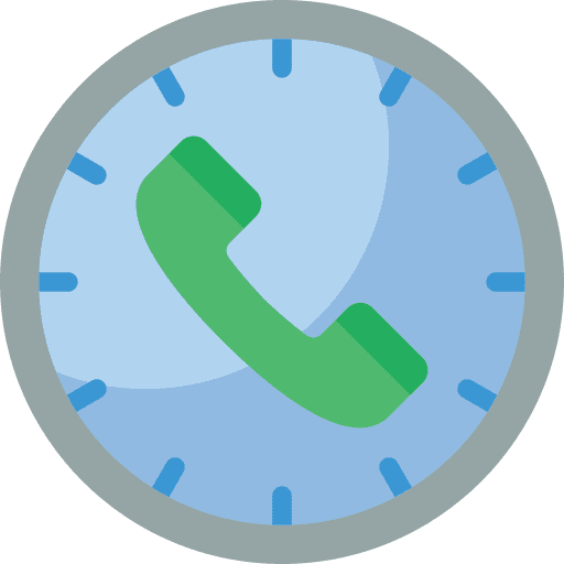 Clock telephone time schedule icon