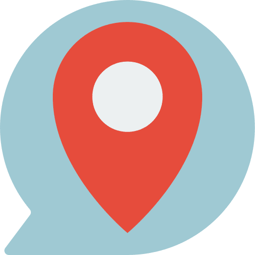 Location chat speech bubble address icon