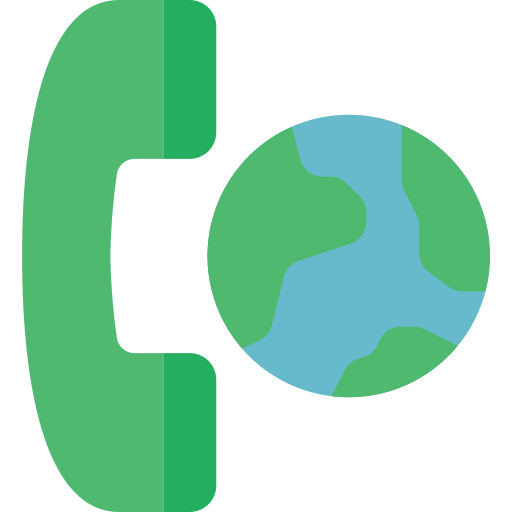 Phone telephone contact globe icon
