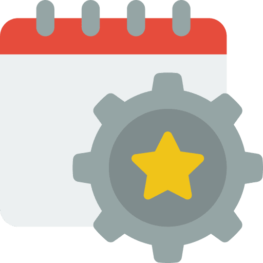 Event management gear star settings icon