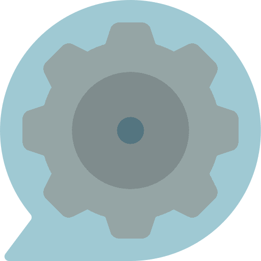 Settings gear speech bubble chat icon