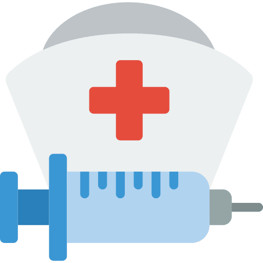 Syringe nurse medical hat icon