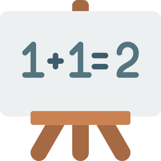 Whiteboard mathematics teach lesson icon