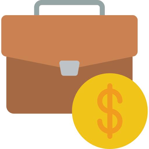 Briefcase dollar money business and finance icon