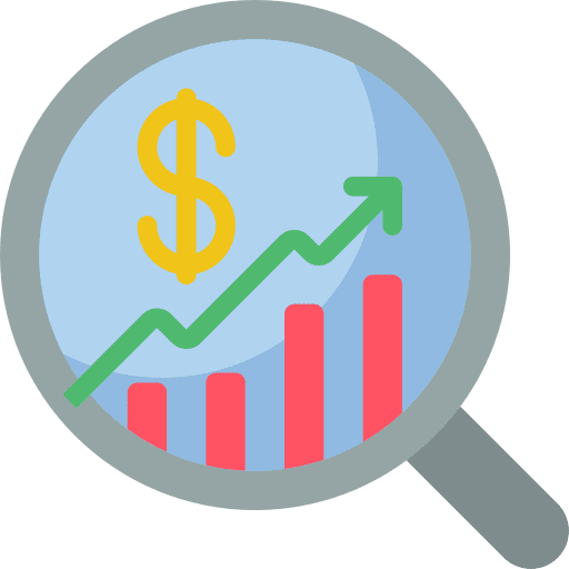 Economics cash economics search icon