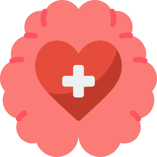 Mental health healthcare brain support icon