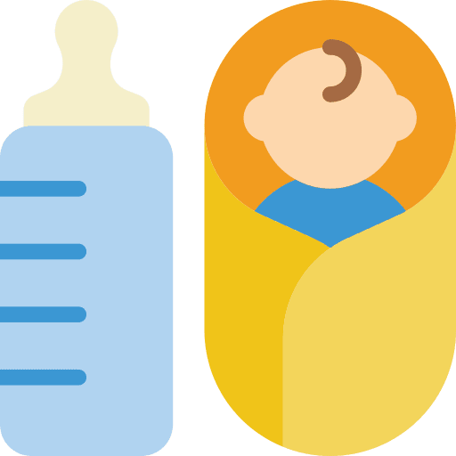 Baby feeding bottle born kid and baby icon