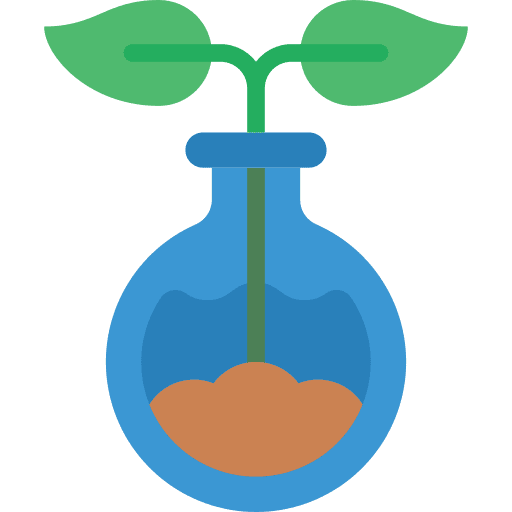 Flask science grow plant icon