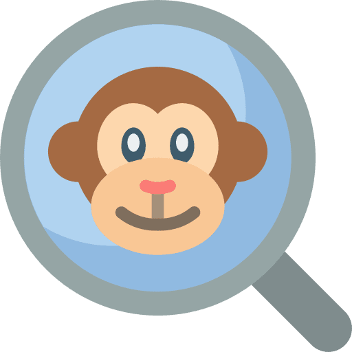 Zoology animals research magnifying glass icon