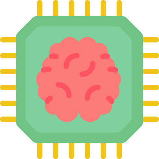 Artificial intelligence school programming brain icon