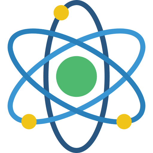 Atom atom physics education icon
