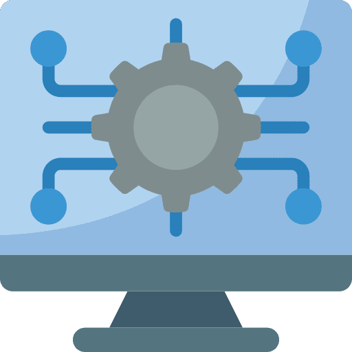 Computer gear screen seo and web icon