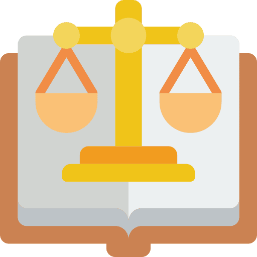 Law scales book education icon