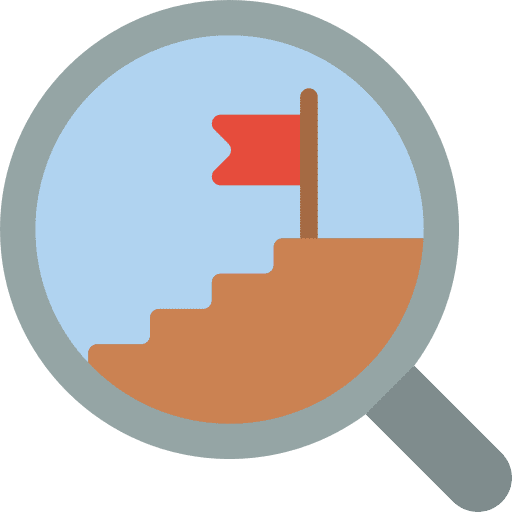 Magnifying glass ladder study magnifying glass icon