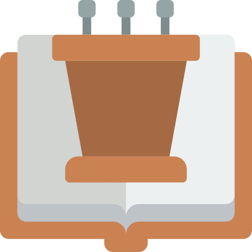 Political science book podium education icon