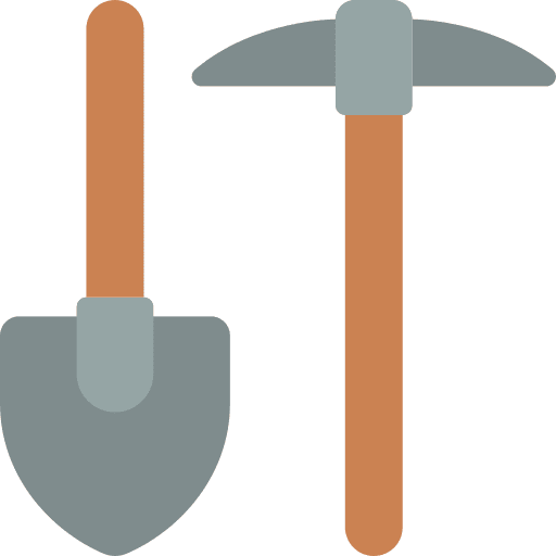 Tools digging dig work icon