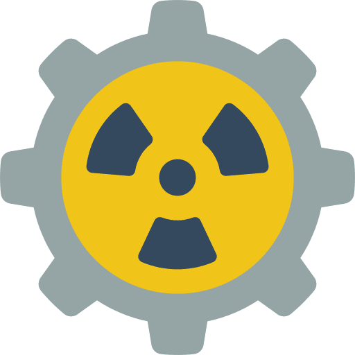 Nuclear energy industry maintenance gear icon