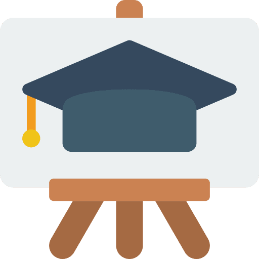 Whiteboard learn mortarboard whiteboard icon