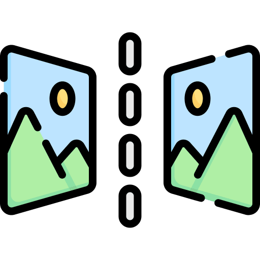 Flip art and design reflection mirror image icon