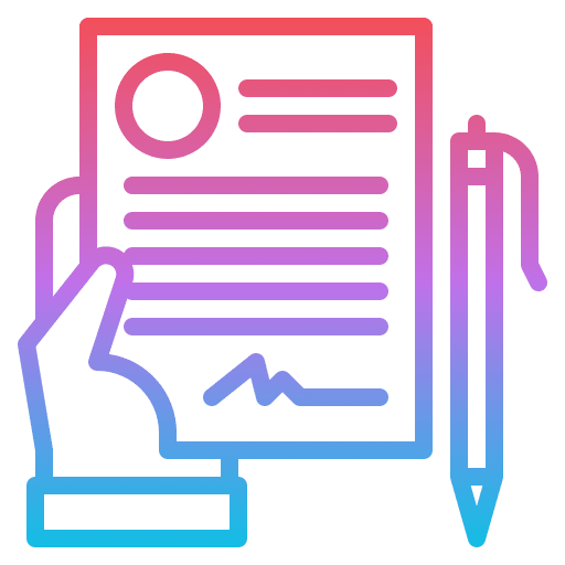 Contract signing document contract icon