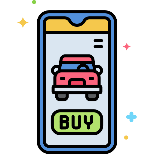 Application business car smartphone icon Application business car smartphone icon