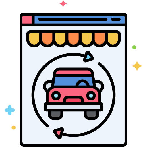Retailer automotive transportation business icon Retailer automotive transportation business icon