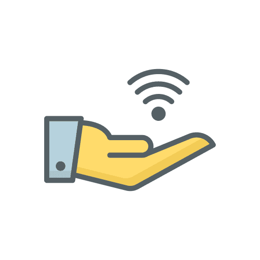 Wifi signal communications wifi signal hand icon