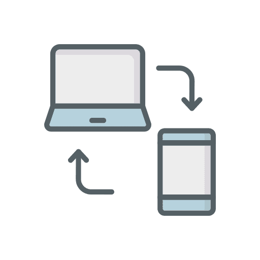 Laptop computer data transfer laptop icon