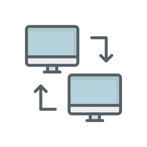 Monitor screen computer transfer connection icon Monitor screen computer transfer connection icon