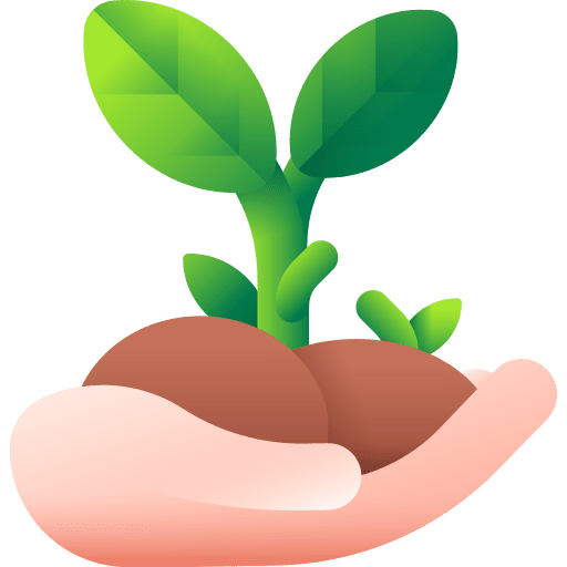 Plant soil hand farming and gardening icon