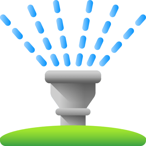 Sprinkler farming and gardening irrigate irrigation system icon