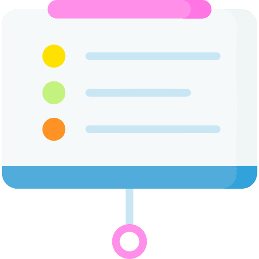 Presentation bullet points list education icon Presentation bullet points list education icon