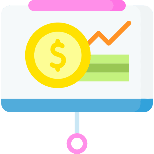 Presentation dollar chart revenue icon Presentation dollar chart revenue icon