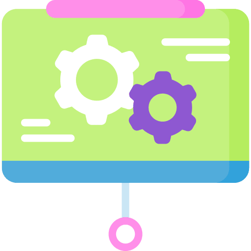Presentation graphic gear board icon Presentation graphic gear board icon