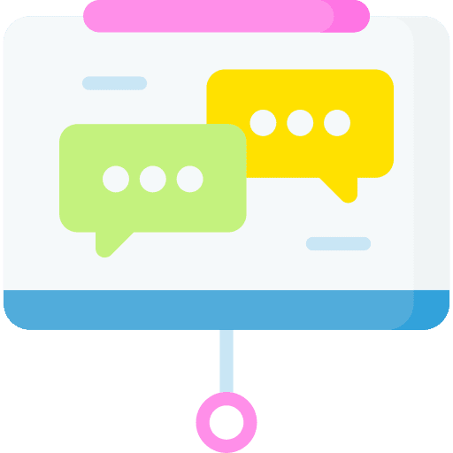 Presentation speech bubble training education icon Presentation speech bubble training education icon
