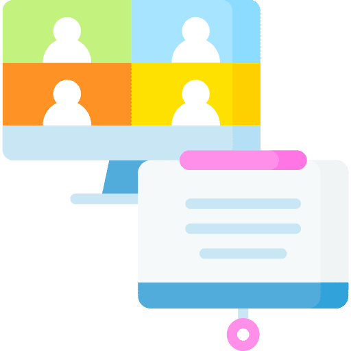 Presentation user video conference screen icon Presentation user video conference screen icon