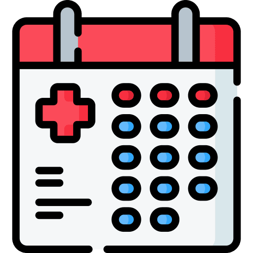 Calendar vaccine injection schedule icon Calendar vaccine injection schedule icon